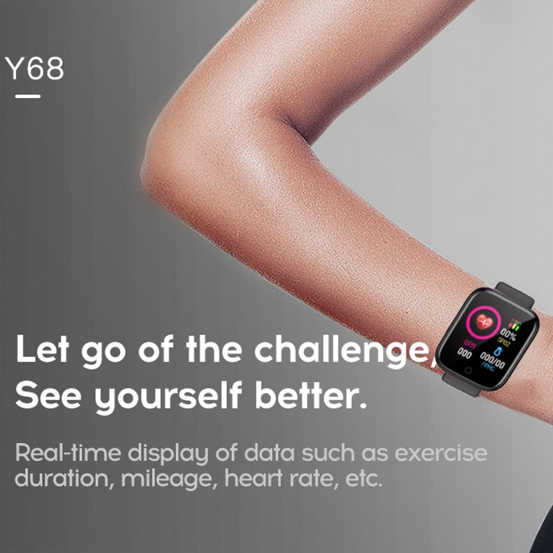 Y68 Smart Watch Bracelet Heart Rate blood Pressure Sports Tracker